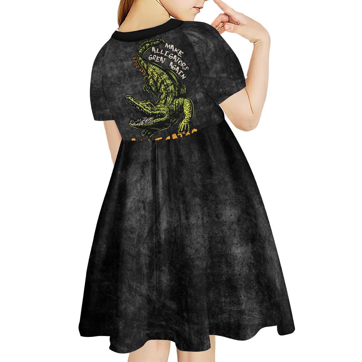 Alligator Alcatraz Est 2025 Kid Short Sleeve Dress Vintage Retro - Wonder Print Shop