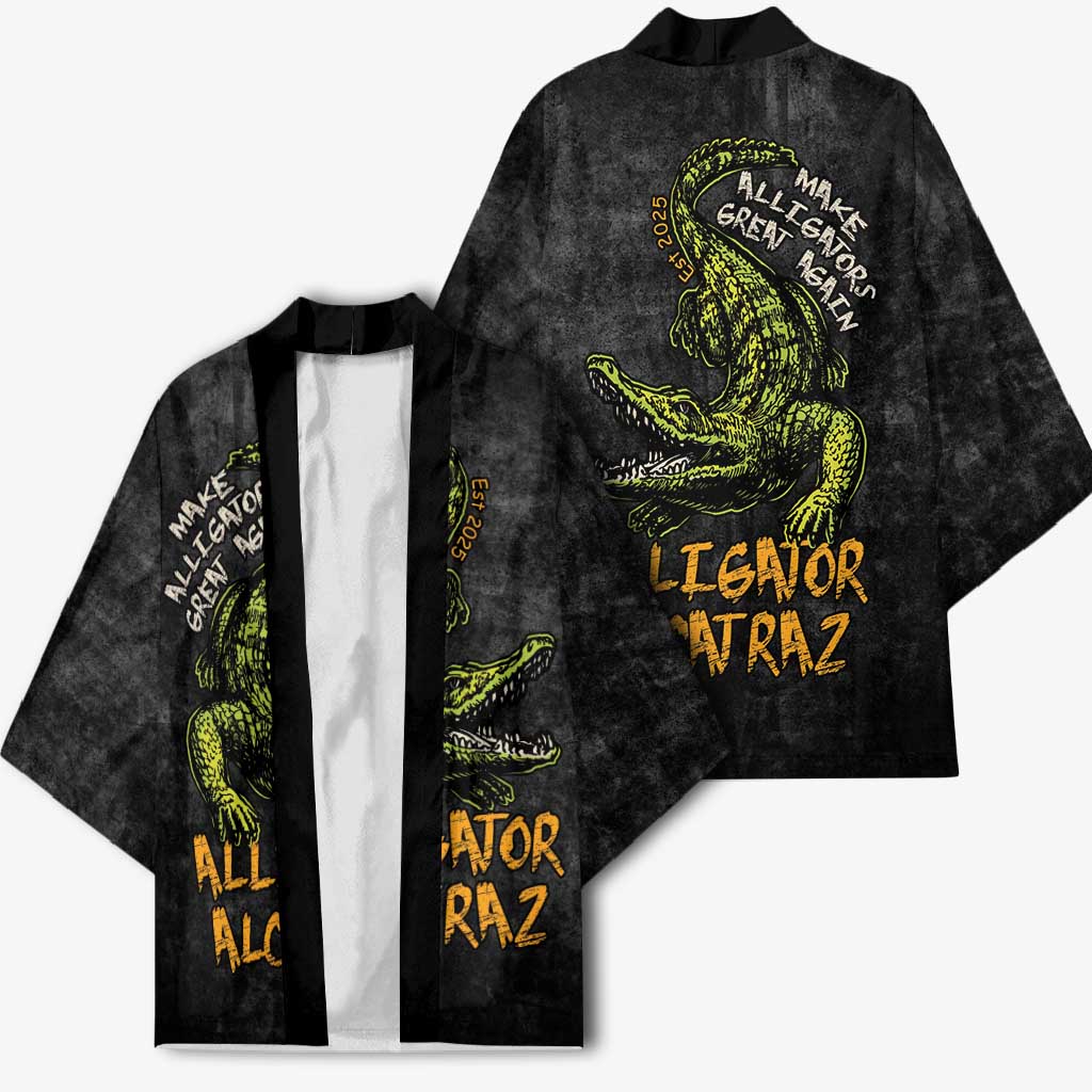 Alligator Alcatraz Est 2025 Kimono Vintage Retro - Wonder Print Shop