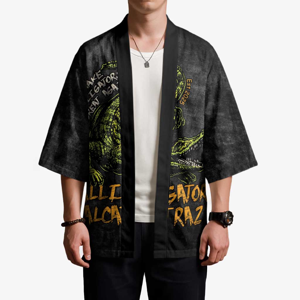 Alligator Alcatraz Est 2025 Kimono Vintage Retro - Wonder Print Shop