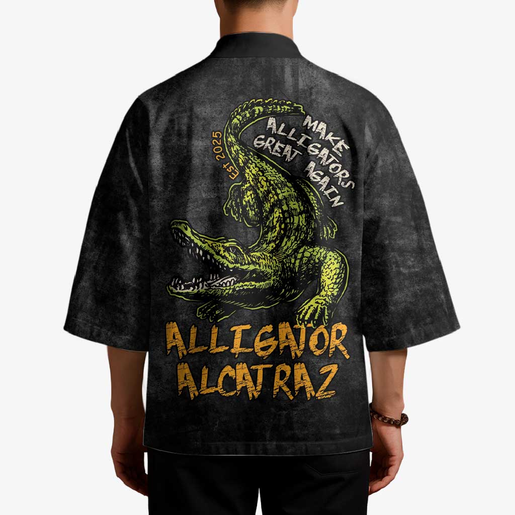 Alligator Alcatraz Est 2025 Kimono Vintage Retro - Wonder Print Shop
