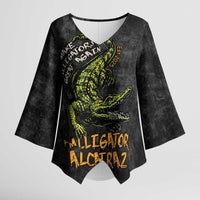 Alligator Alcatraz Est 2025 Kimono Sleeve Blouse Vintage Retro - Wonder Print Shop