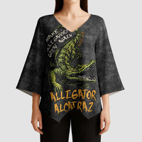 Alligator Alcatraz Est 2025 Kimono Sleeve Blouse Vintage Retro - Wonder Print Shop