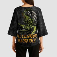 Alligator Alcatraz Est 2025 Kimono Sleeve Blouse Vintage Retro - Wonder Print Shop