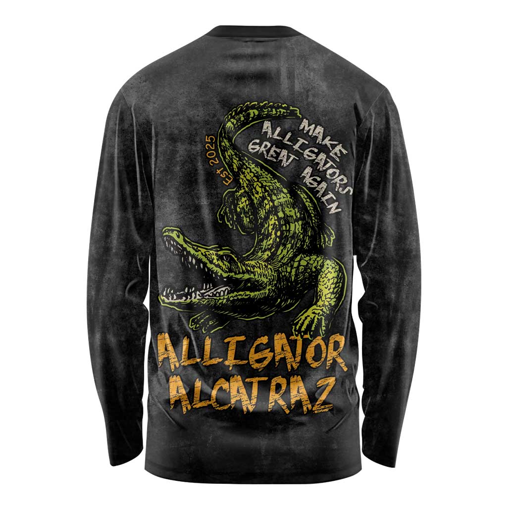 Alligator Alcatraz Est 2025 Long Sleeve Shirt Vintage Retro - Wonder Print Shop
