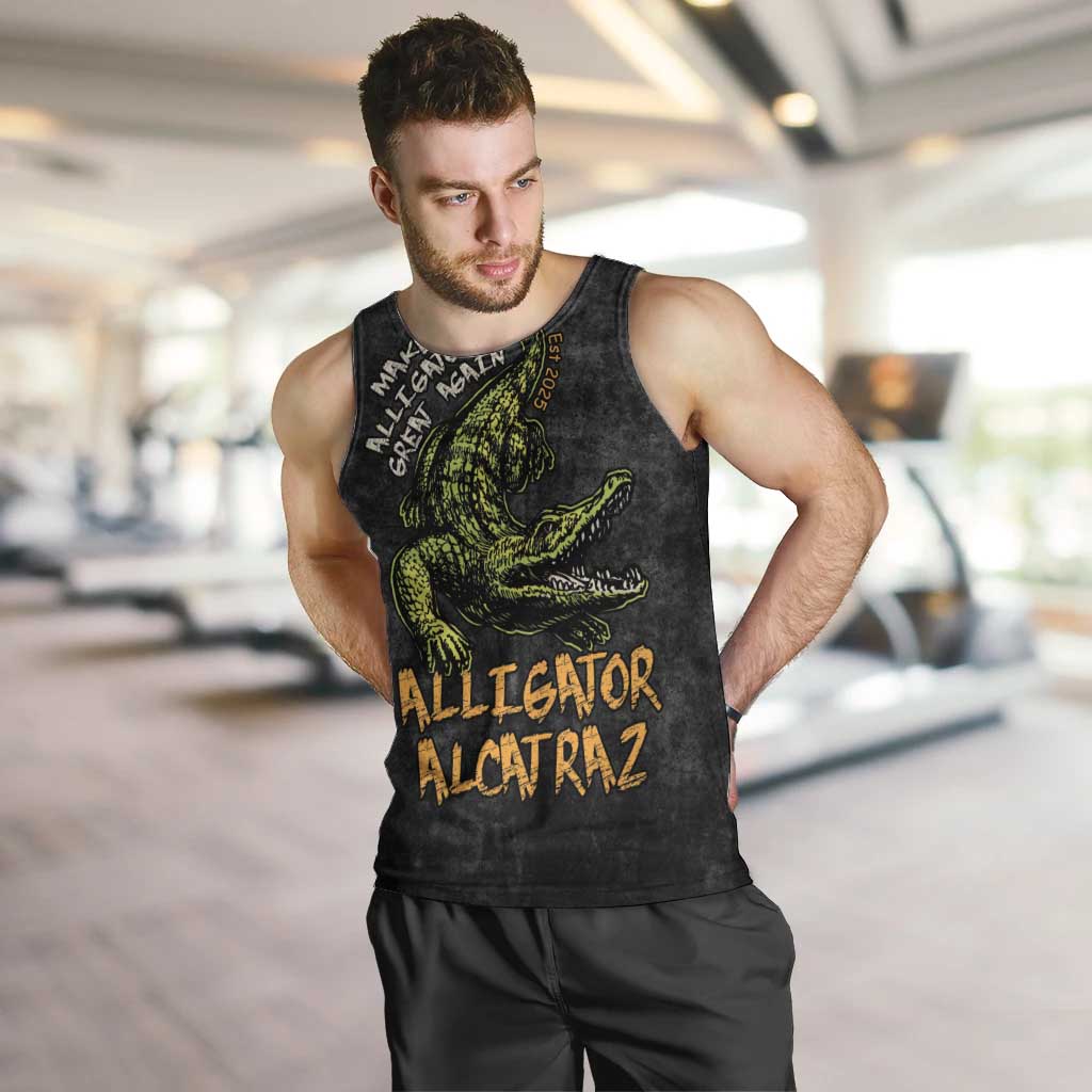 Alligator Alcatraz Est 2025 Men Tank Top Vintage Retro - Wonder Print Shop