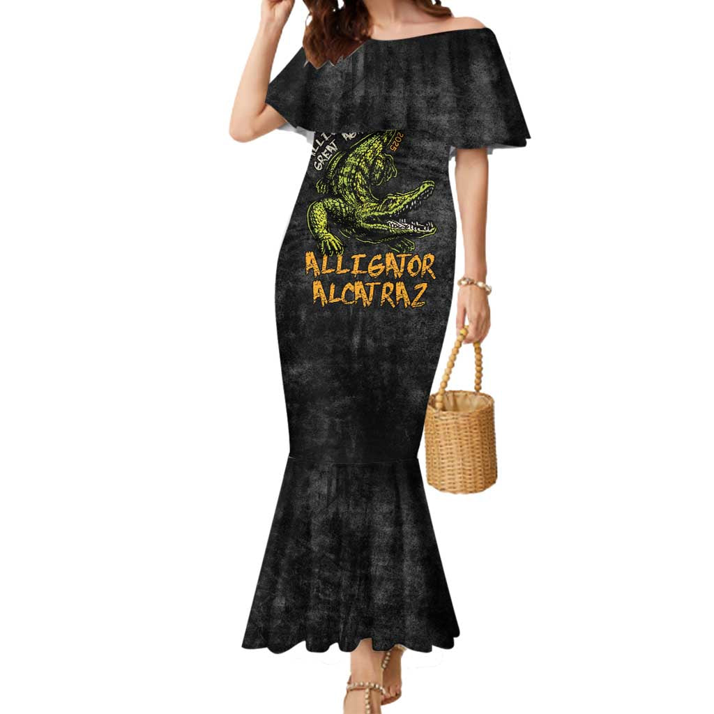 Alligator Alcatraz Est 2025 Mermaid Dress Vintage Retro - Wonder Print Shop