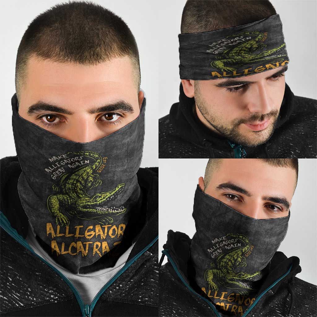 Alligator Alcatraz Est 2025 Neck Gaiter Vintage Retro - Wonder Print Shop