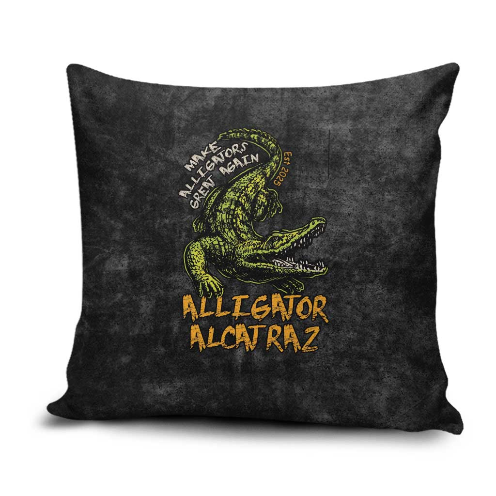 Alligator Alcatraz Est 2025 Pillow Cover Vintage Retro - Wonder Print Shop