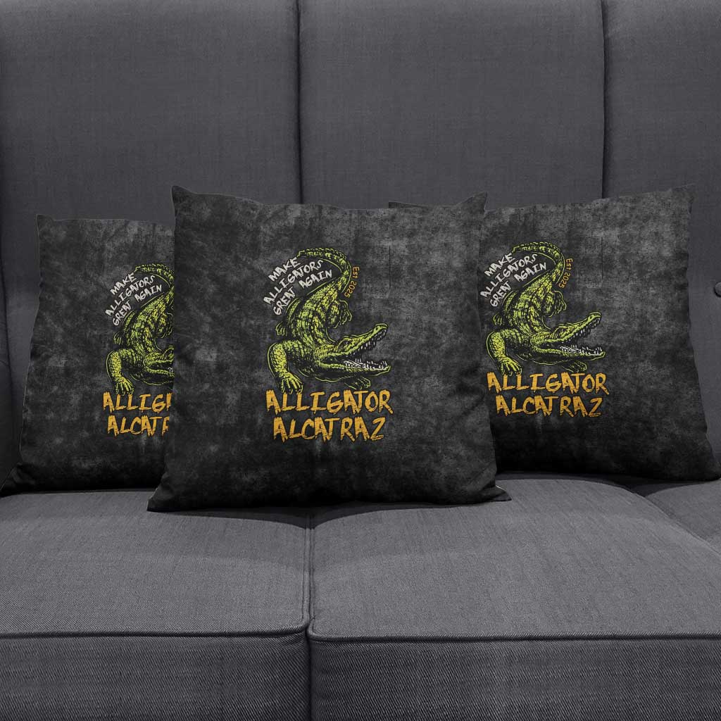 Alligator Alcatraz Est 2025 Pillow Cover Vintage Retro - Wonder Print Shop