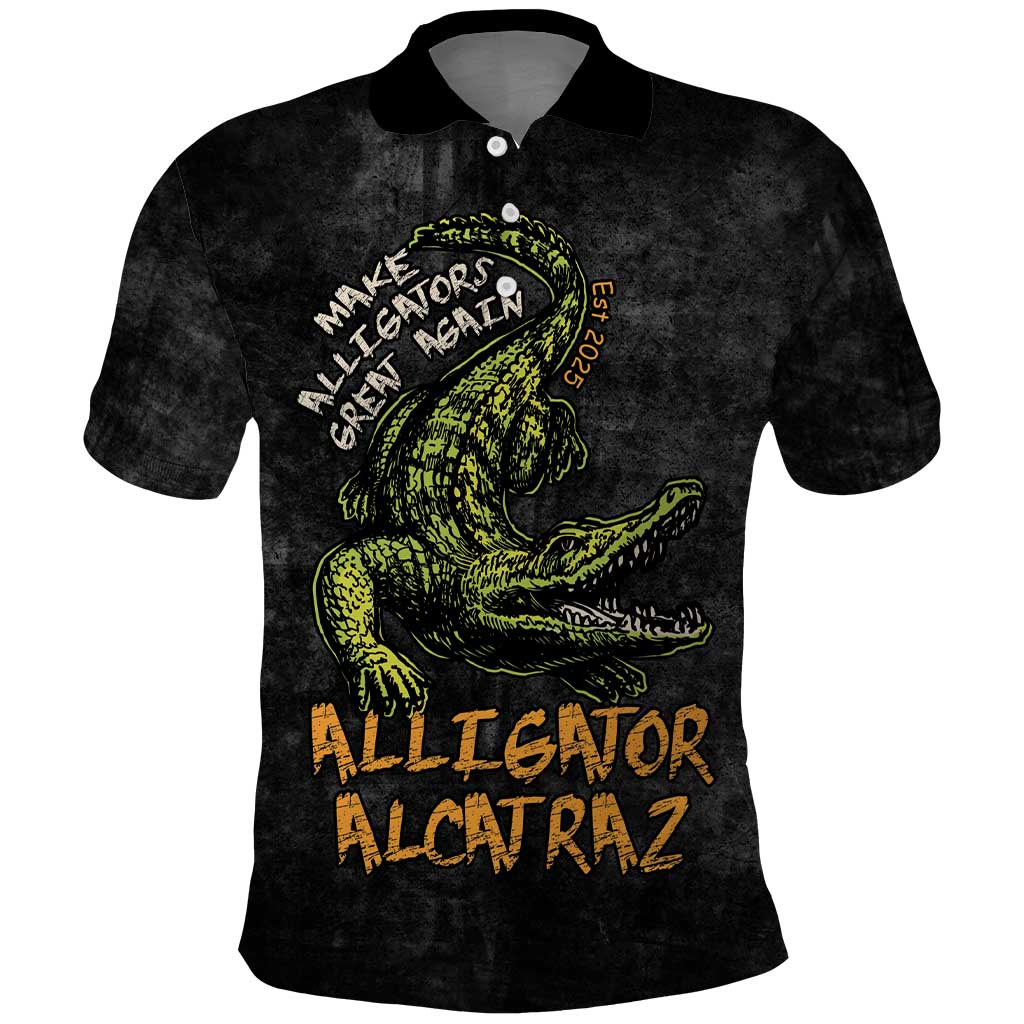 Alligator Alcatraz Est 2025 Polo Shirt Vintage Retro - Wonder Print Shop