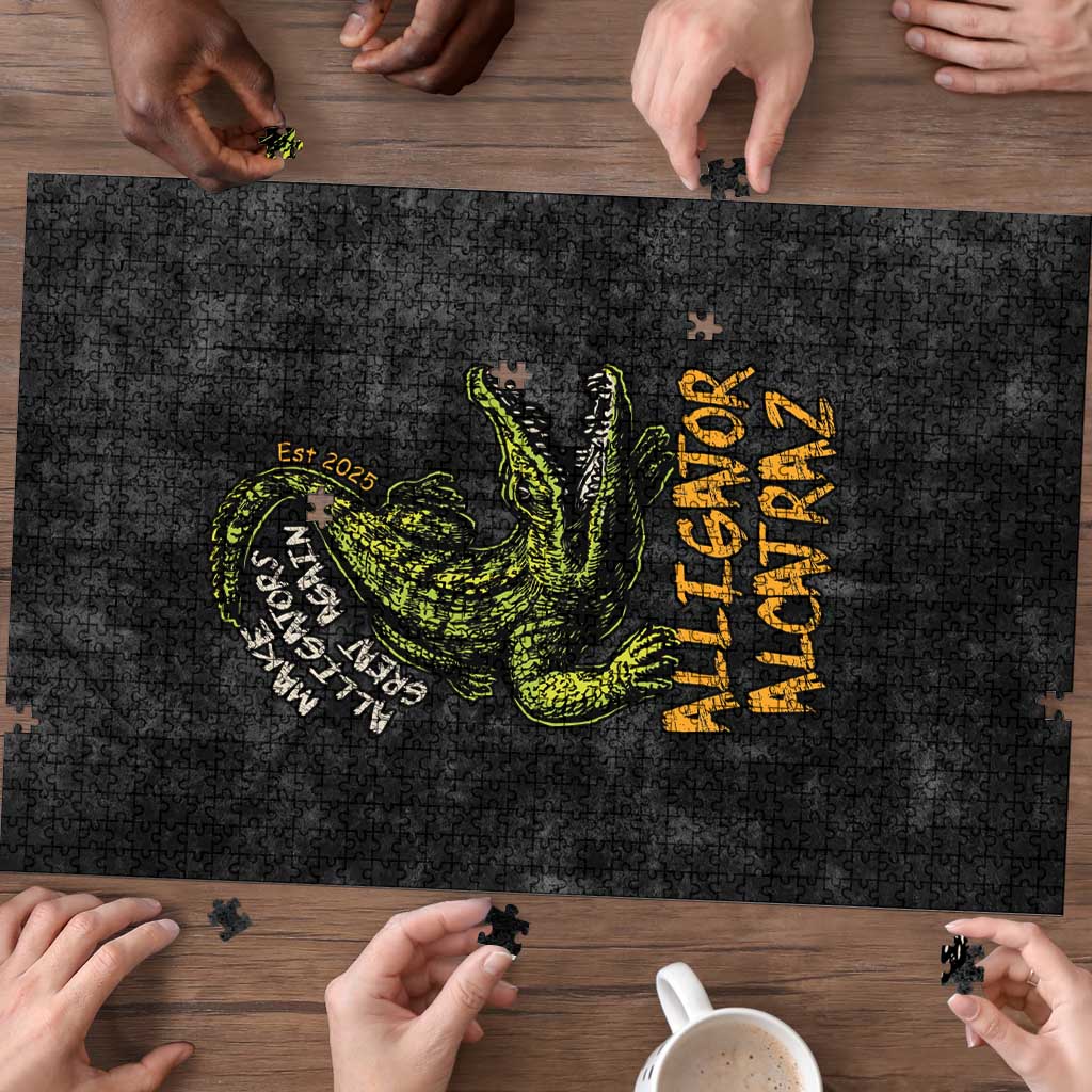 Alligator Alcatraz Est 2025 Puzzle Vintage Retro - Wonder Print Shop