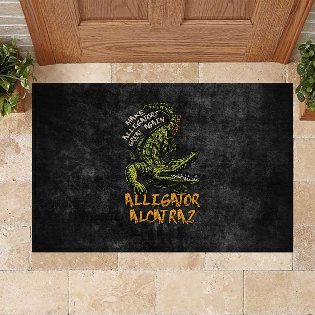 Alligator Alcatraz Est 2025 Rubber Doormat Vintage Retro - Wonder Print Shop