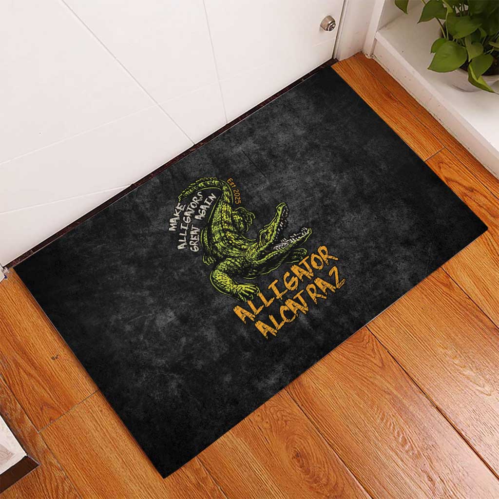 Alligator Alcatraz Est 2025 Rubber Doormat Vintage Retro - Wonder Print Shop
