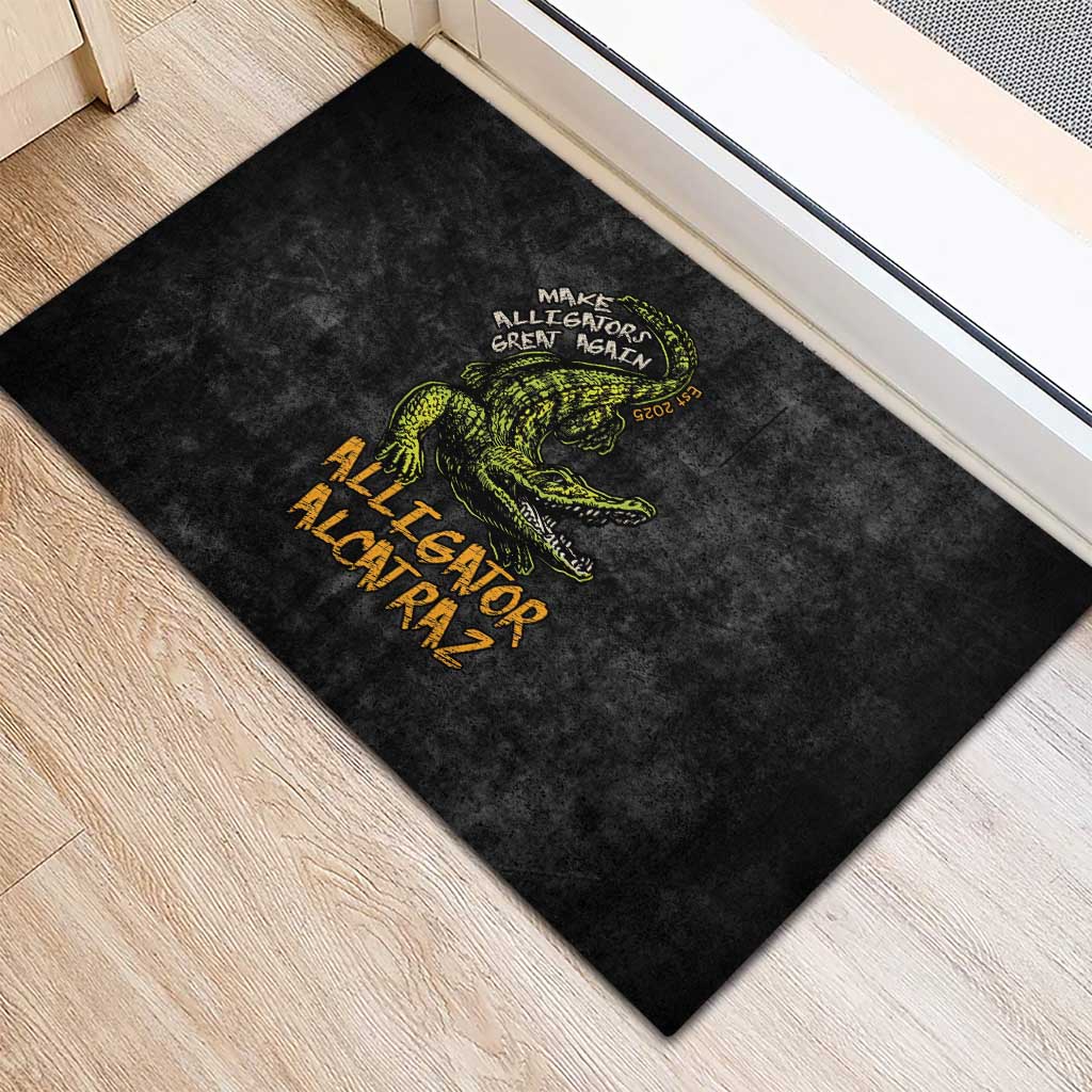 Alligator Alcatraz Est 2025 Rubber Doormat Vintage Retro - Wonder Print Shop