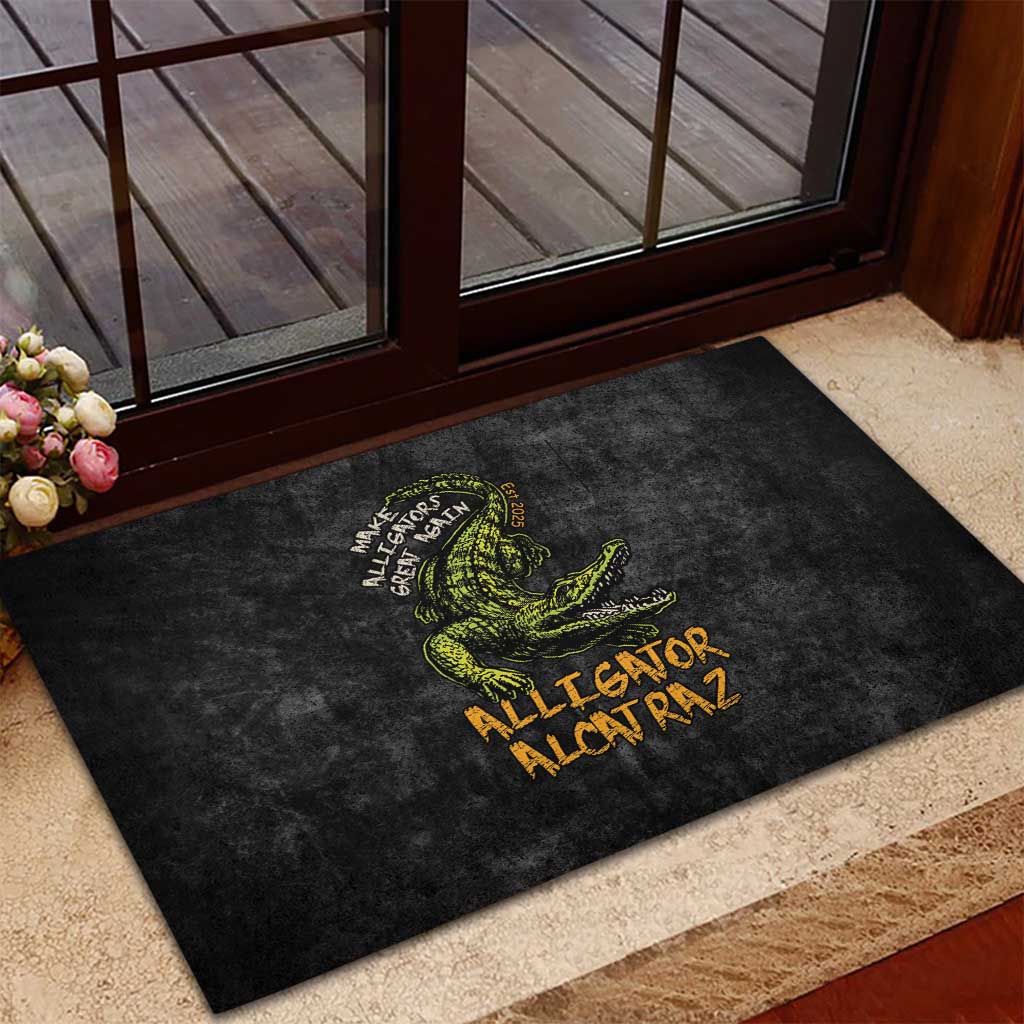 Alligator Alcatraz Est 2025 Rubber Doormat Vintage Retro - Wonder Print Shop