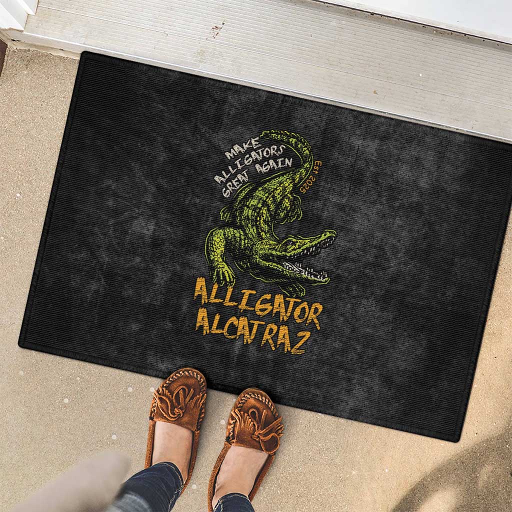Alligator Alcatraz Est 2025 Rubber Doormat Vintage Retro - Wonder Print Shop