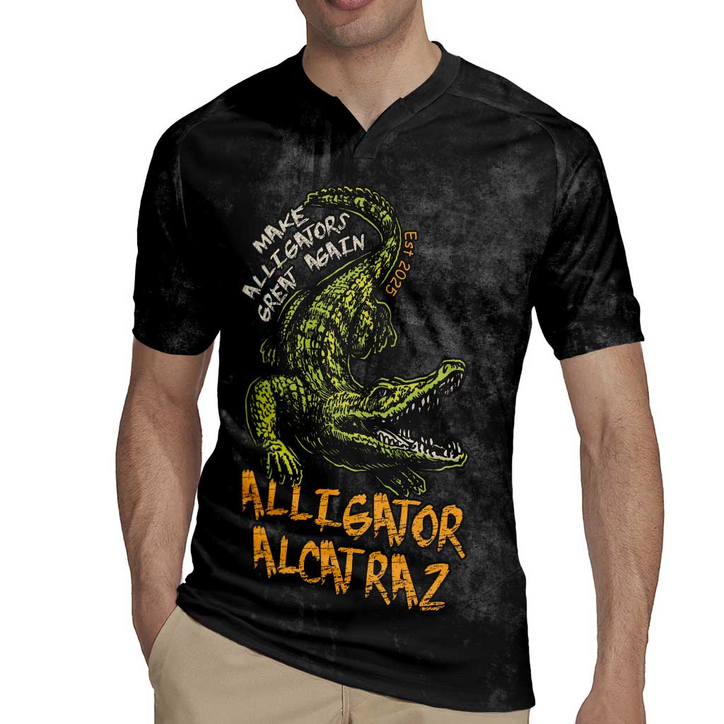 Alligator Alcatraz Est 2025 Rugby Jersey Vintage Retro - Wonder Print Shop