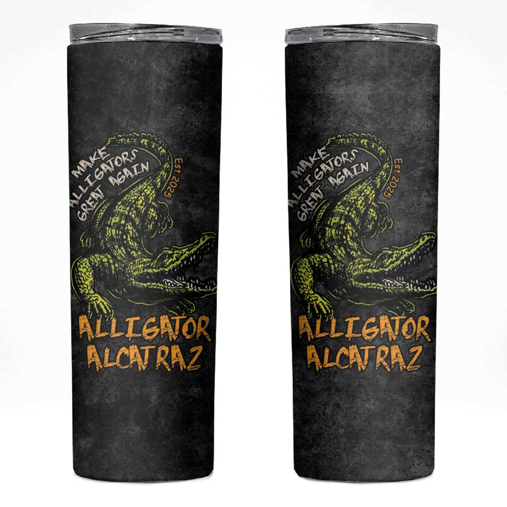 Alligator Alcatraz Est 2025 Skinny Tumbler Vintage Retro - Wonder Print Shop