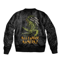 Alligator Alcatraz Est 2025 Sleeve Zip Bomber Jacket Vintage Retro - Wonder Print Shop