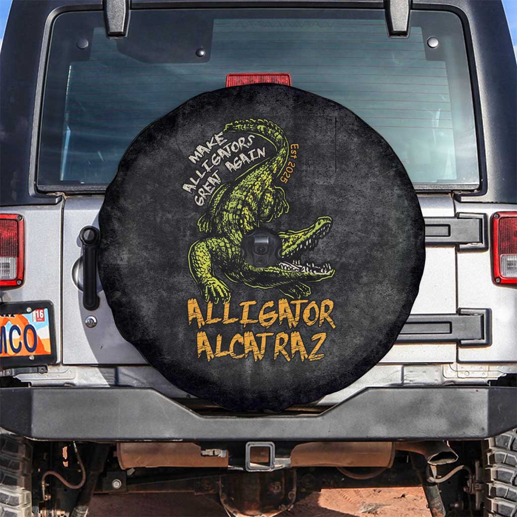 Alligator Alcatraz Est 2025 Spare Tire Cover Vintage Retro - Wonder Print Shop