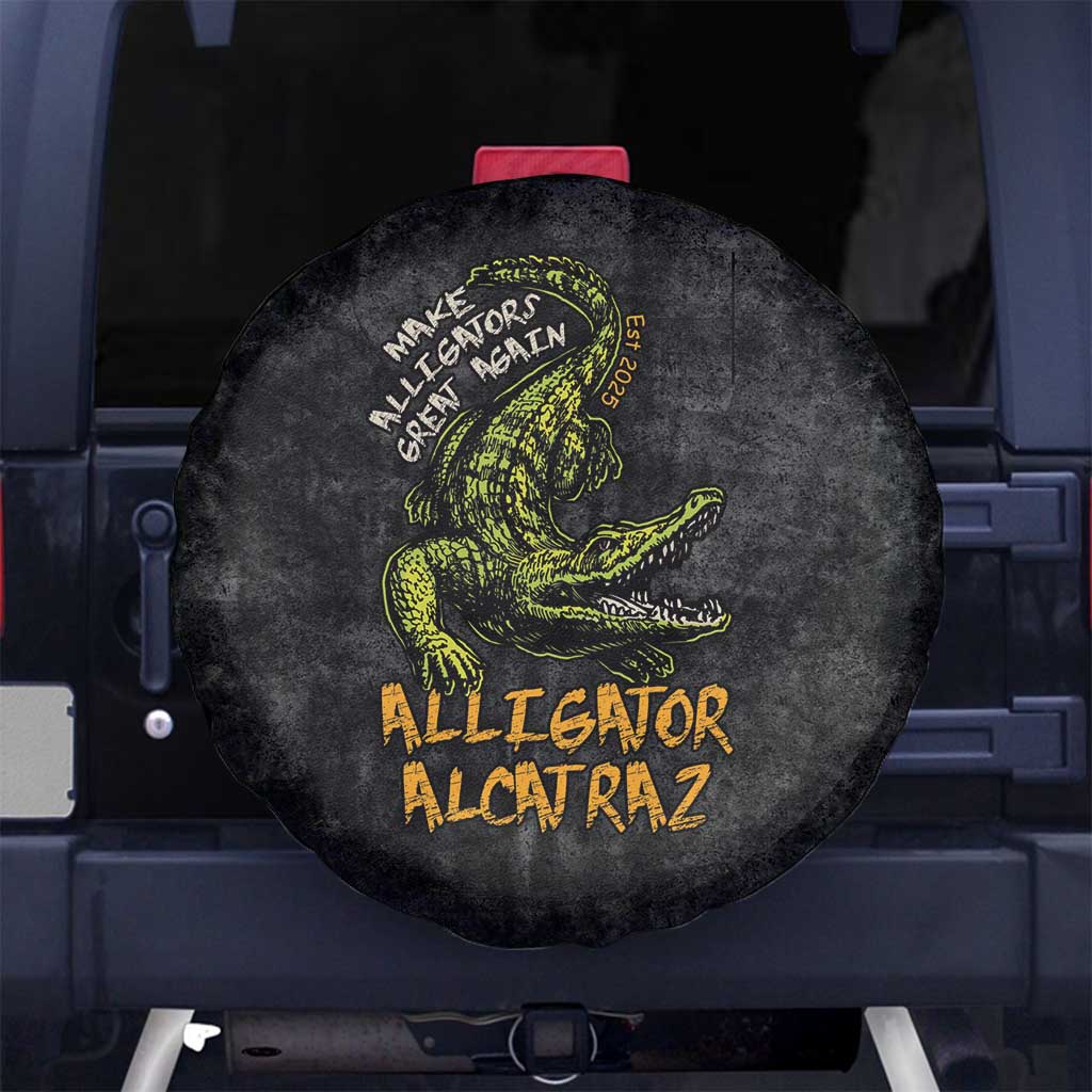 Alligator Alcatraz Est 2025 Spare Tire Cover Vintage Retro - Wonder Print Shop