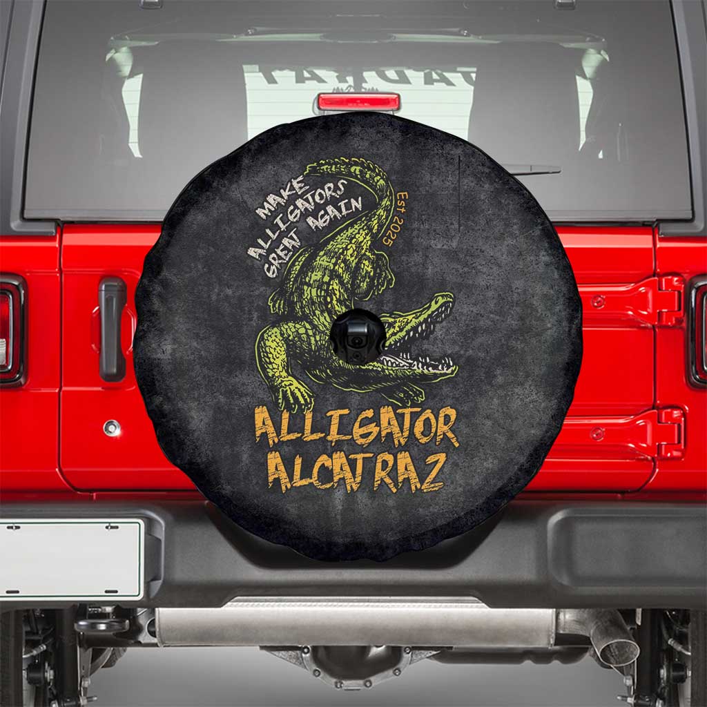 Alligator Alcatraz Est 2025 Spare Tire Cover Vintage Retro - Wonder Print Shop