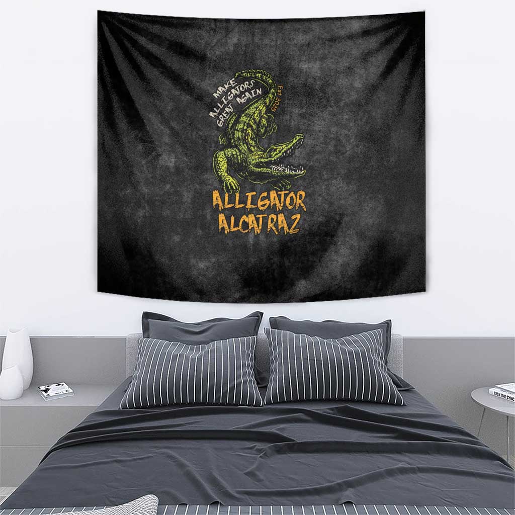 Alligator Alcatraz Est 2025 Tapestry Vintage Retro - Wonder Print Shop