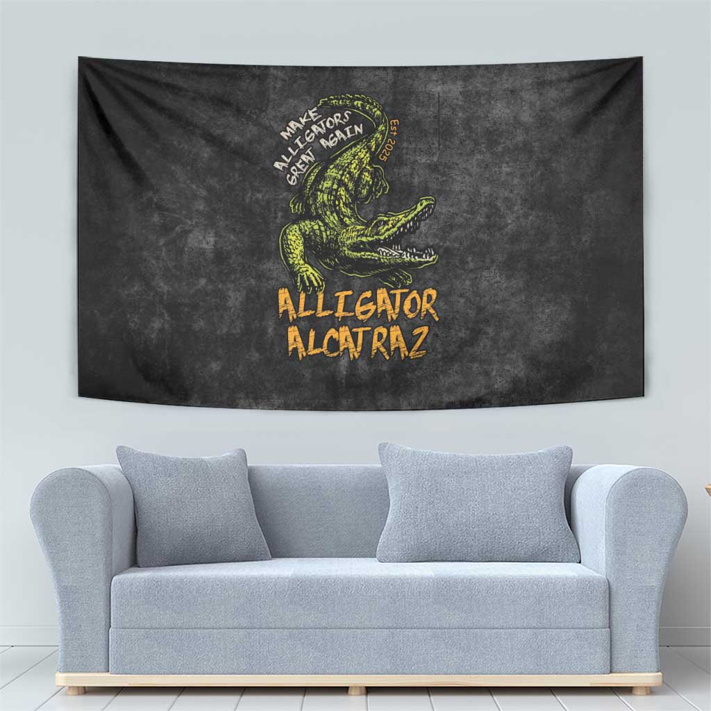 Alligator Alcatraz Est 2025 Tapestry Vintage Retro - Wonder Print Shop