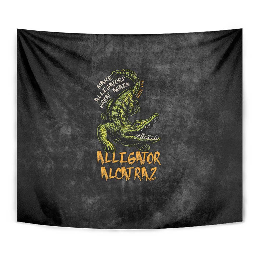 Alligator Alcatraz Est 2025 Tapestry Vintage Retro - Wonder Print Shop