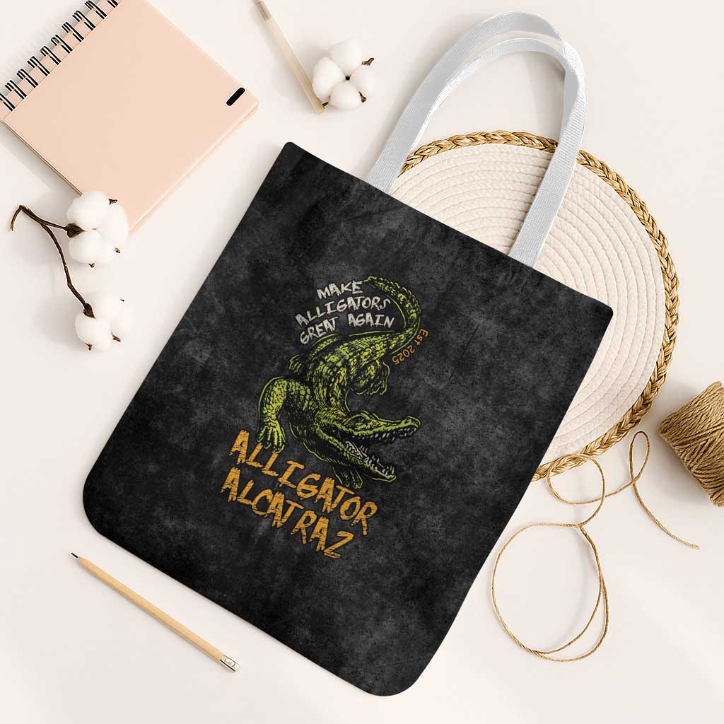Alligator Alcatraz Est 2025 Tote Bag Vintage Retro - Wonder Print Shop