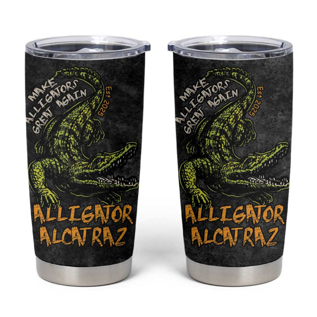 Alligator Alcatraz Est 2025 Tumbler Cup Vintage Retro - Wonder Print Shop