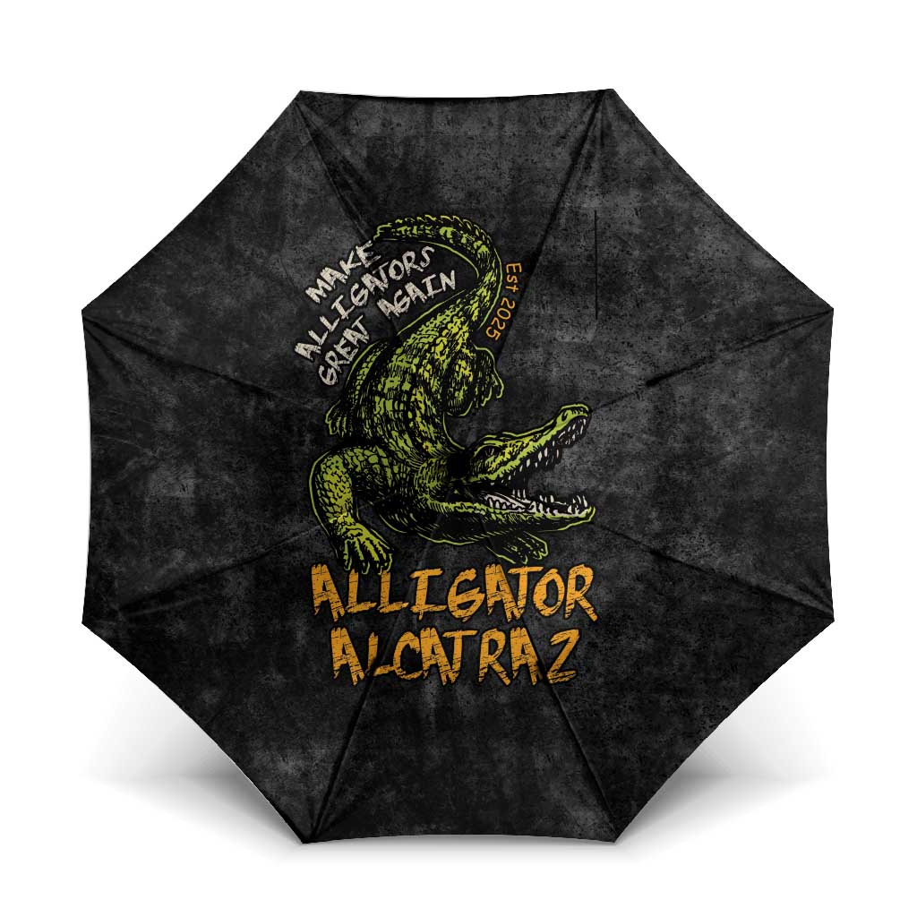 Alligator Alcatraz Est 2025 Umbrella Vintage Retro - Wonder Print Shop