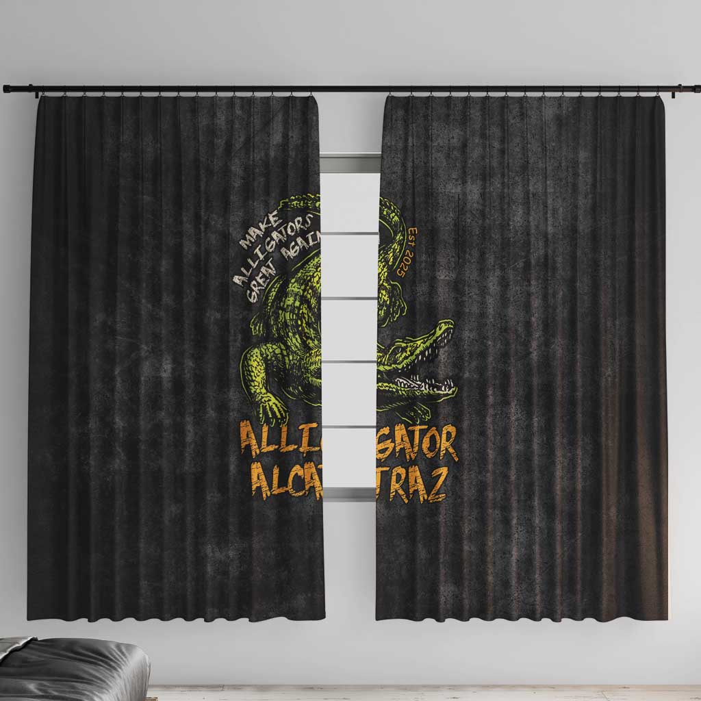 Alligator Alcatraz Est 2025 Window Curtain Vintage Retro - Wonder Print Shop