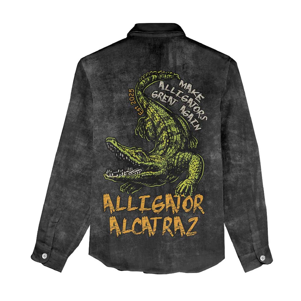 Alligator Alcatraz Est 2025 Women Casual Shirt Vintage Retro - Wonder Print Shop