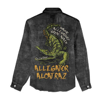 Alligator Alcatraz Est 2025 Women Casual Shirt Vintage Retro - Wonder Print Shop