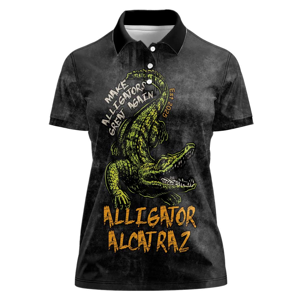 Alligator Alcatraz Est 2025 Women Polo Shirt Vintage Retro - Wonder Print Shop