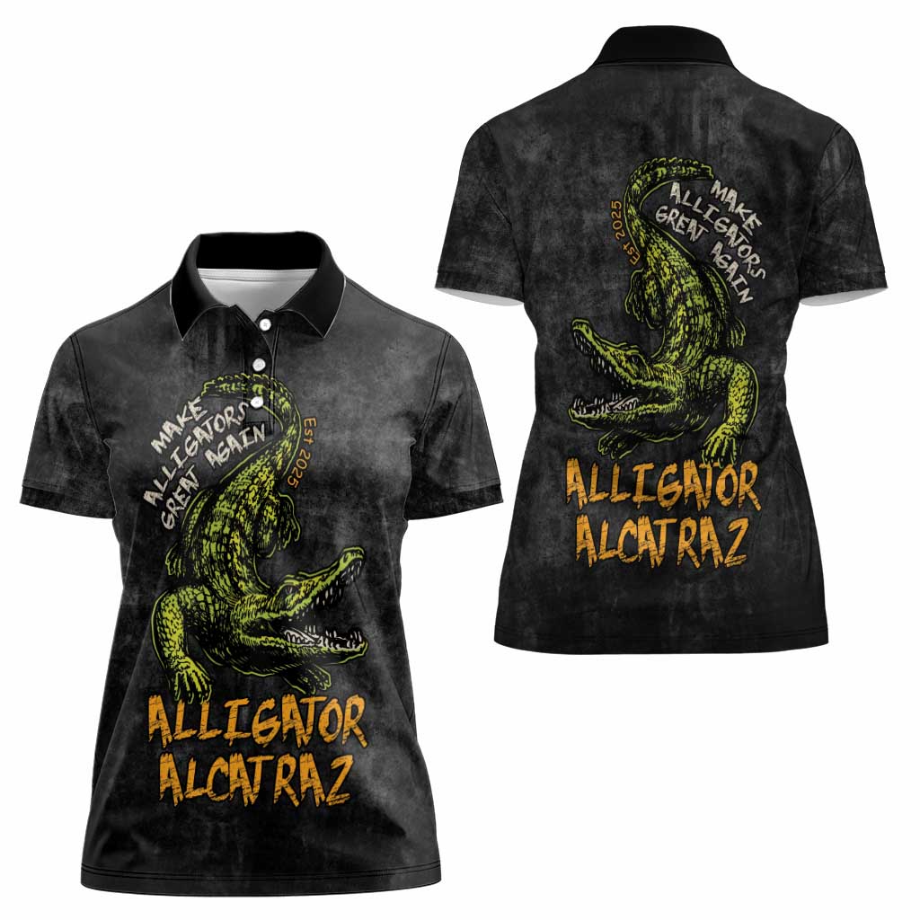Alligator Alcatraz Est 2025 Women Polo Shirt Vintage Retro - Wonder Print Shop