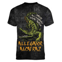 Alligator Alcatraz Est 2025 Women V-Neck T-Shirt Vintage Retro - Wonder Print Shop