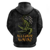 Alligator Alcatraz Est 2025 Zip Hoodie Vintage Retro - Wonder Print Shop