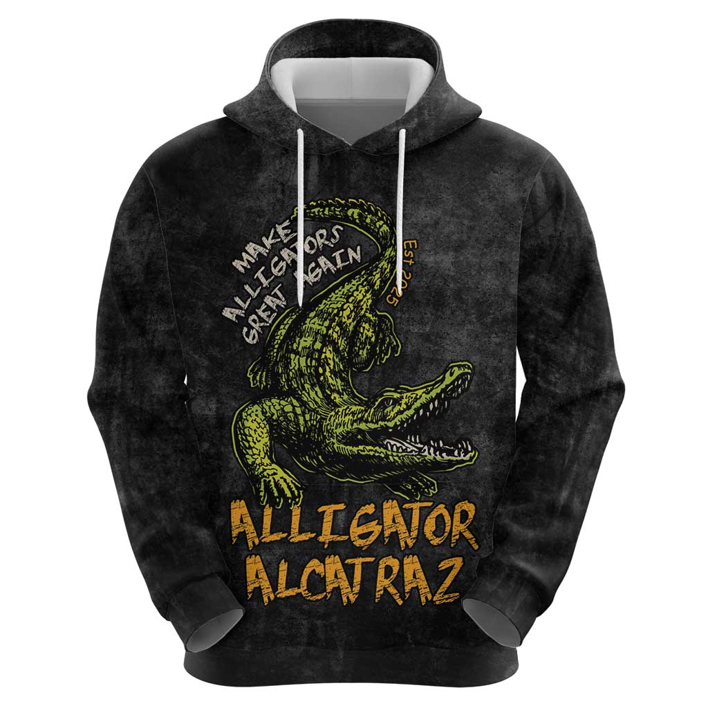 Alligator Alcatraz Est 2025 Zip Hoodie Vintage Retro - Wonder Print Shop