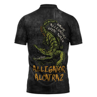 Alligator Alcatraz Est 2025 Zipper Polo Shirt Vintage Retro - Wonder Print Shop