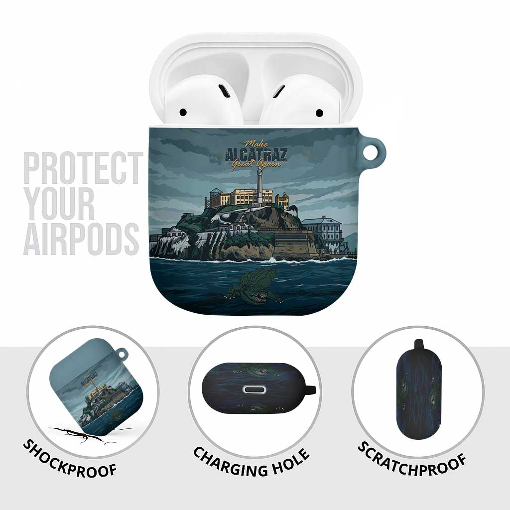 Make Alcatraz Great Again AirPods Case Vintage Retro - Wonder Print Shop