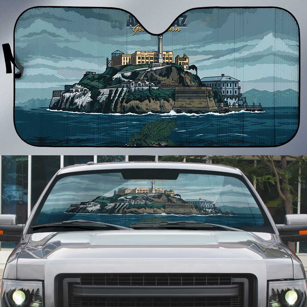 Make Alcatraz Great Again Auto Sun Shade Vintage Retro - Wonder Print Shop