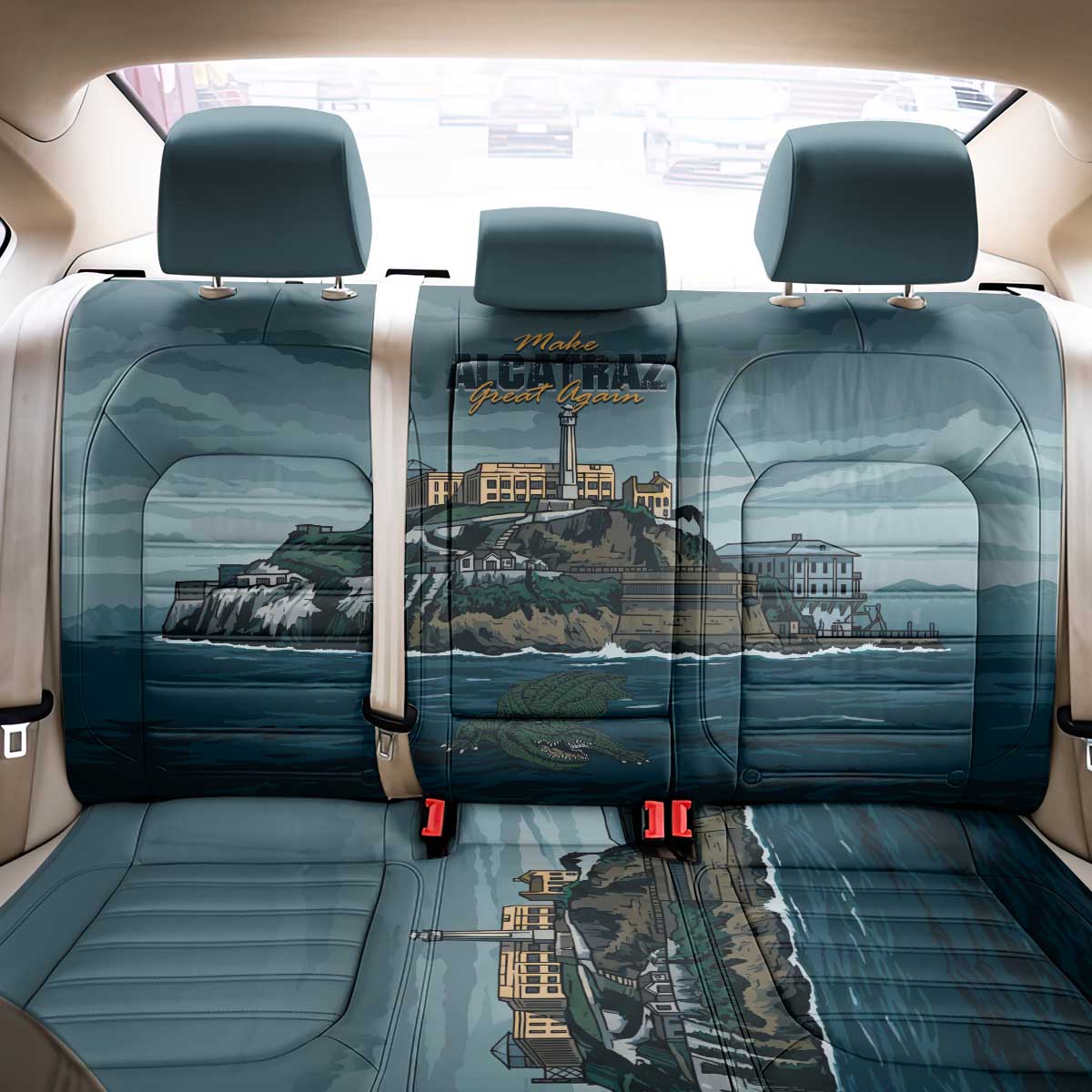 Make Alcatraz Great Again Back Car Seat Cover Vintage Retro - Wonder Print Shop