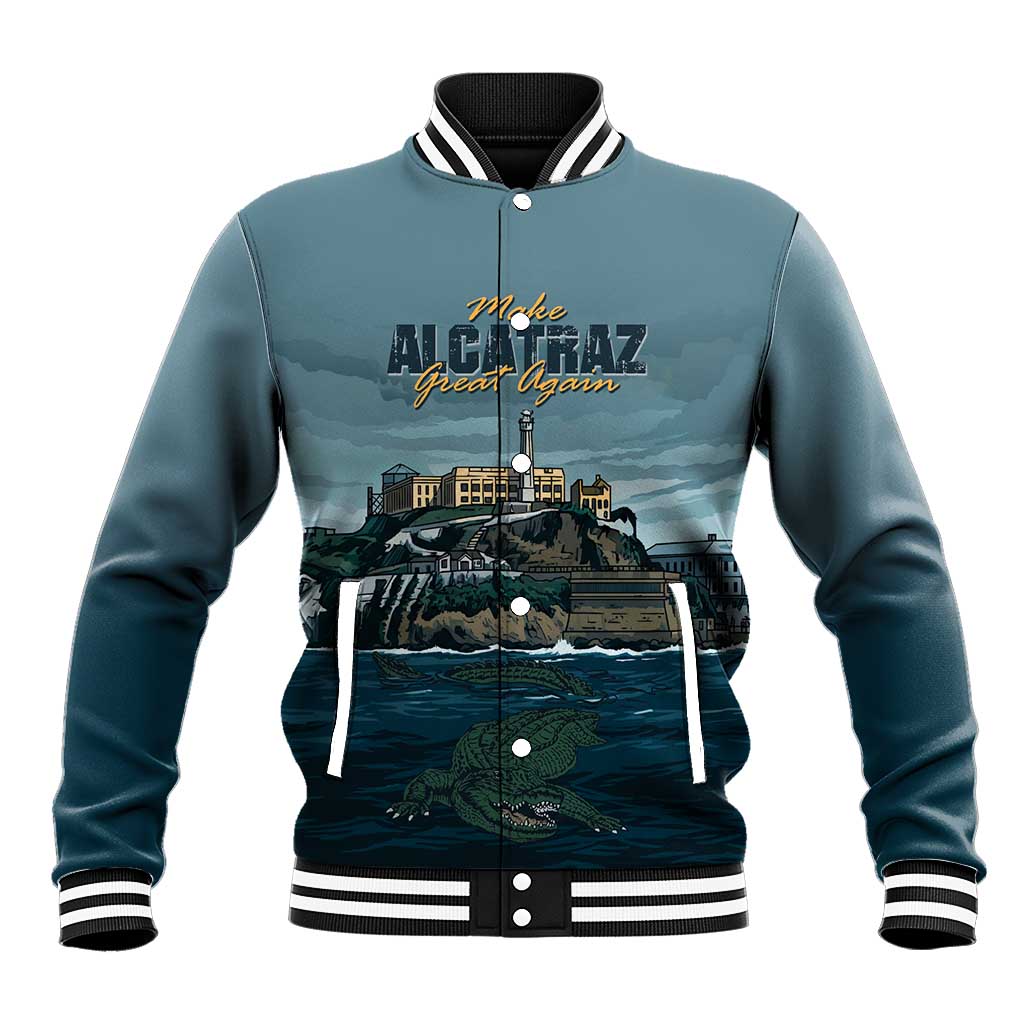 Make Alcatraz Great Again Baseball Jacket Vintage Retro - Wonder Print Shop