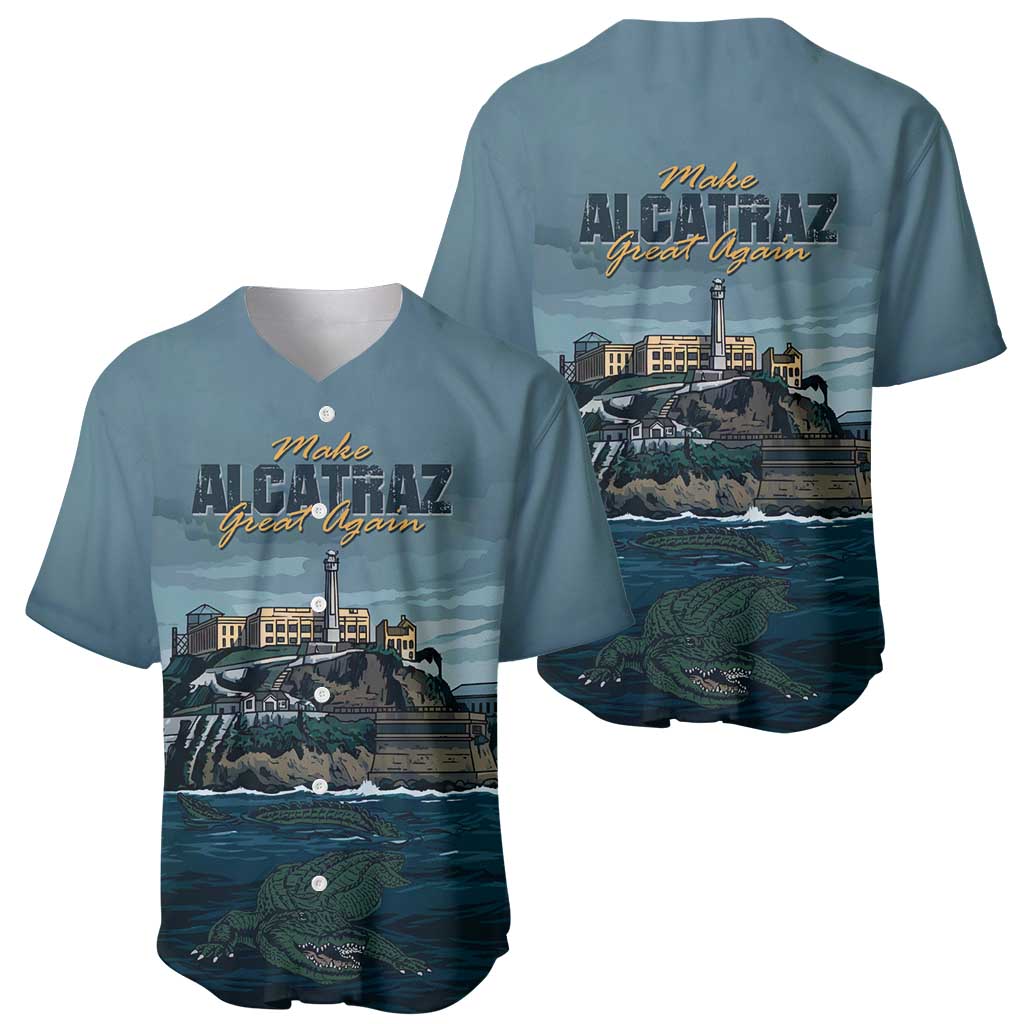 Make Alcatraz Great Again Baseball Jersey Vintage Retro - Wonder Print Shop