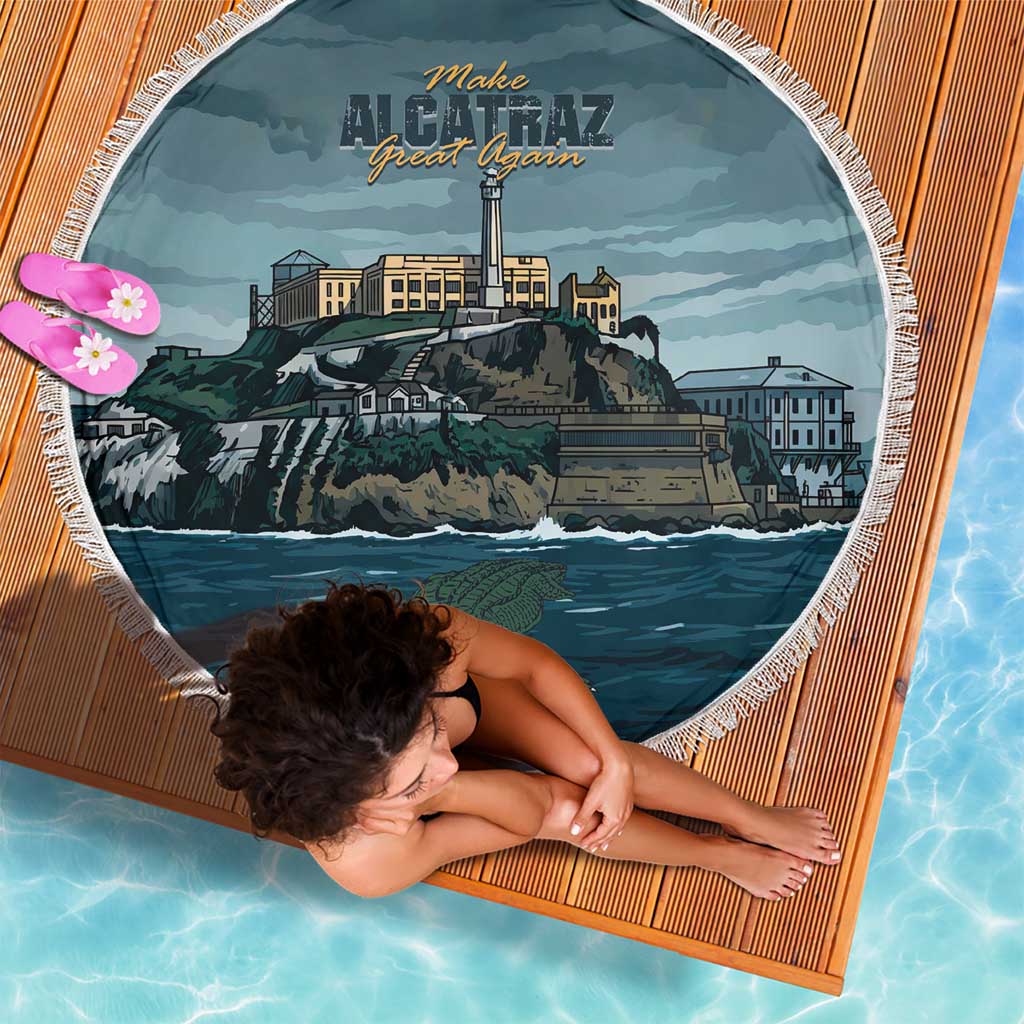 Make Alcatraz Great Again Beach Blanket Vintage Retro - Wonder Print Shop