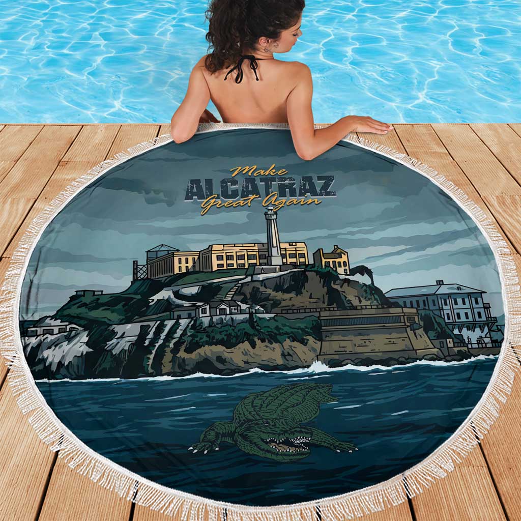 Make Alcatraz Great Again Beach Blanket Vintage Retro - Wonder Print Shop