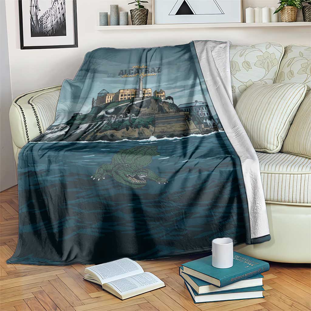 Make Alcatraz Great Again Blanket Vintage Retro - Wonder Print Shop
