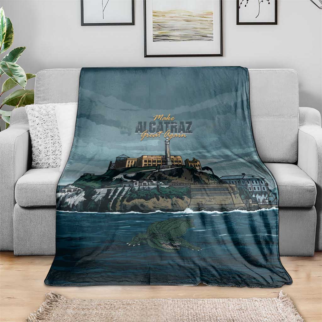 Make Alcatraz Great Again Blanket Vintage Retro - Wonder Print Shop